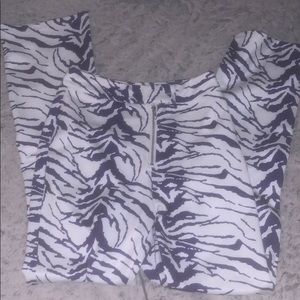 Shein zebra stripe straight leg pants